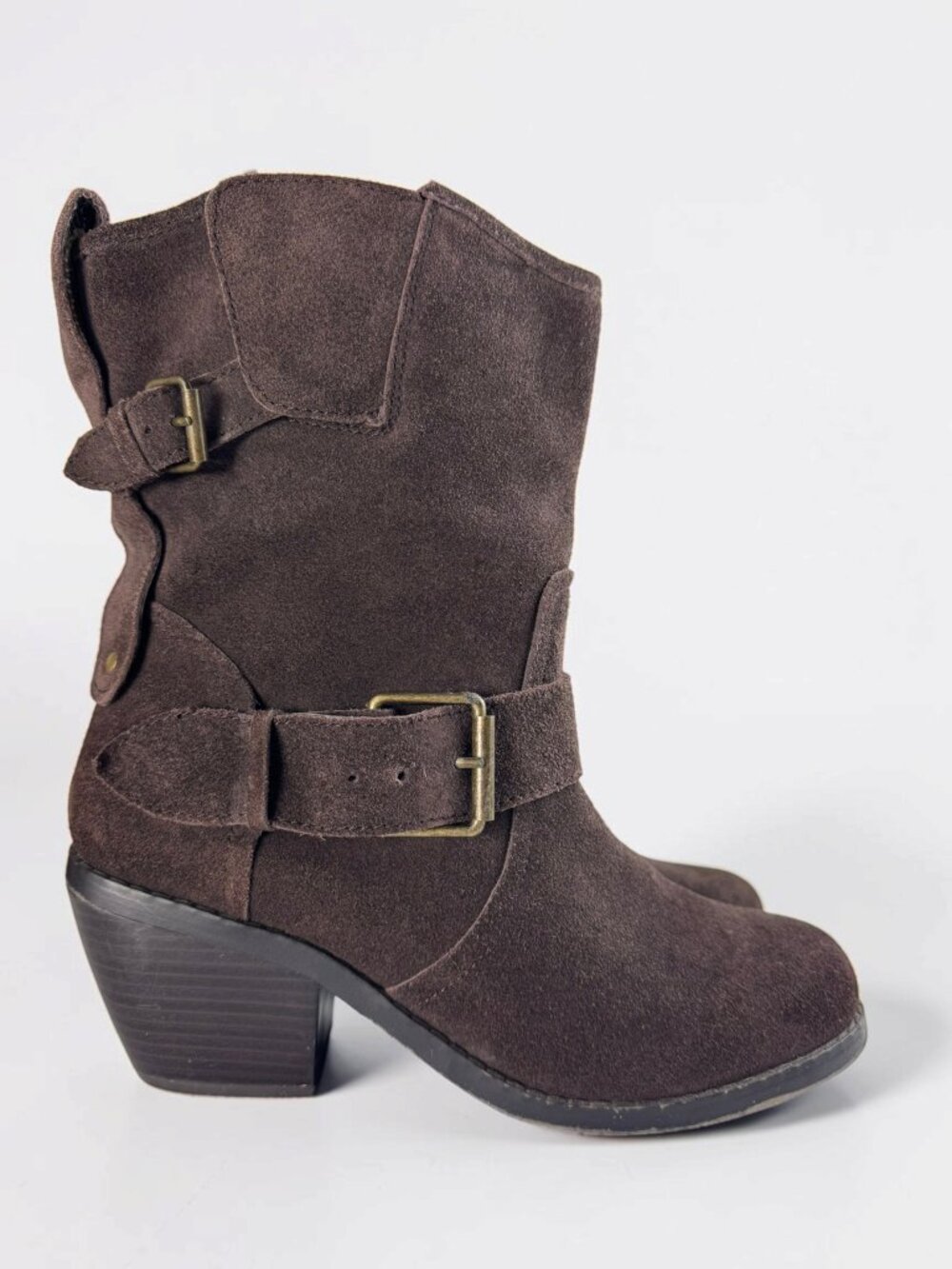 DV by Dolce Vita Morla Boots • Chocolate Brown Suede Moto Slouch • Women’s 9